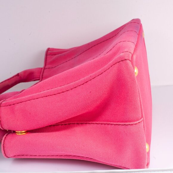 Authentic Pink Prada Canapa Small Logo Tote Bag - Picture 3 of 12